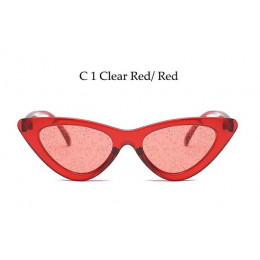 2018 nowe małe okulary przeciwsłoneczne kobiety w stylu Vintage Cateye okulary rama odcień Sexy błyszczące obiektyw Cat eye okul