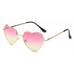DCM panie okulary przeciwsłoneczne w kształcie serca Metal kobiety marka projektant mody bez oprawek miłość soczewki okulary prz