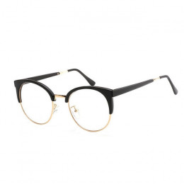 2018 Hot Anti-promieniowania gogle okulary z bezbarwnymi szkłami w stylu Vintage kobiety moda Metal + plastikowe półokrągłe ramk