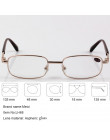 Mężczyźni kobiety zapakowane okulary do czytania szklane soczewki Presbyopia rama ze stopu Unisex okulary + 0.5 + 0.75 + 1.25 + 