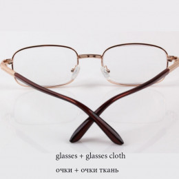 Mężczyźni kobiety zapakowane okulary do czytania szklane soczewki Presbyopia rama ze stopu Unisex okulary + 0.5 + 0.75 + 1.25 + 