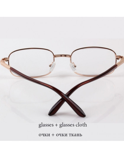 Mężczyźni kobiety zapakowane okulary do czytania szklane soczewki Presbyopia rama ze stopu Unisex okulary + 0.5 + 0.75 + 1.25 + 