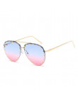 Klasyczny w stylu Vintage nity okulary luksusowy gatunku projektanta okulary przeciwsłoneczne kobiety lotnictwa okulary dla kobi