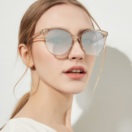 YOOSKE 90 s okrągłe okulary przeciwsłoneczne damskie elegancki kot oczy okulary przeciwsłoneczne damskie w stylu Vintage czarny 