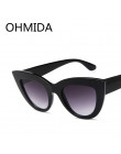OHMIDA Retro z tworzywa sztucznego Cat Eye okulary przeciwsłoneczne kobieta 2018 nowe mody marki w stylu Vintage panie okulary p