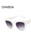 OHMIDA Retro z tworzywa sztucznego Cat Eye okulary przeciwsłoneczne kobieta 2018 nowe mody marki w stylu Vintage panie okulary p