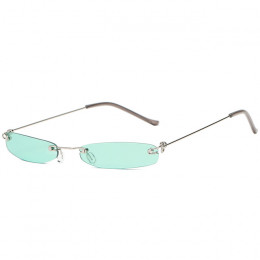 Modne ekstrawaganckie okulary przeciwsłoneczne damskie męskie uniwersalne bezramkowe wąskie kolorowe soczewki neonowe