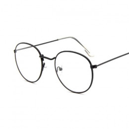 Moda Retro damskie okulary ramki okularów rama Vintage okrągłe przezroczyste soczewki przezroczyste okulary rama kobiety