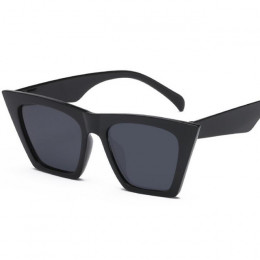 ZXWLYXGX słodkie sexy retro cateye okulary przeciwsłoneczne damskie małe czarne białe trójkąt vintage tanie czerwone okulary kob