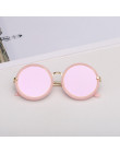 Iboode metalowe morskich soczewki okrągłe okulary przeciwsłoneczne dla dzieci słodkie cukierki kolor Film płaskie dla dziewcząt 