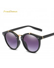 2019 w stylu Vintage okrągły nit okulary przeciwsłoneczne damskie marka projektant okulary UV400 gradientu kobiet okulary przeci