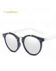2019 w stylu Vintage okrągły nit okulary przeciwsłoneczne damskie marka projektant okulary UV400 gradientu kobiet okulary przeci