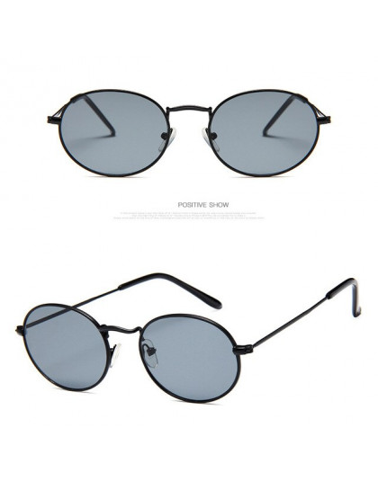 Yoovos 2019 mała ramka okulary przeciwsłoneczne damskie Retro owalne lustro metalowe okulary przeciwsłoneczne w stylu Vintage ma