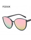 FOOSCK luksusowe marki projektanci Cat Eye okulary przeciwsłoneczne w stylu Vintage Retro kobiet okulary przeciwsłoneczne dla ko