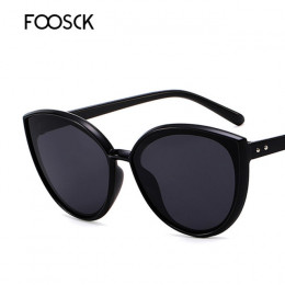 FOOSCK luksusowe marki projektanci Cat Eye okulary przeciwsłoneczne w stylu Vintage Retro kobiet okulary przeciwsłoneczne dla ko