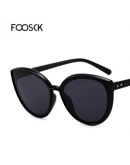 FOOSCK luksusowe marki projektanci Cat Eye okulary przeciwsłoneczne w stylu Vintage Retro kobiet okulary przeciwsłoneczne dla ko