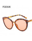 FOOSCK luksusowe marki projektanci Cat Eye okulary przeciwsłoneczne w stylu Vintage Retro kobiet okulary przeciwsłoneczne dla ko