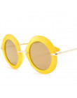 Żółty ramki okrągłe okulary przeciwsłoneczne w stylu Vintage ponadgabarytowych czarny koło okulary projektant kobiety luksusowe 