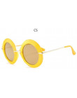 Żółty ramki okrągłe okulary przeciwsłoneczne w stylu Vintage ponadgabarytowych czarny koło okulary projektant kobiety luksusowe 