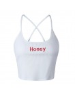 Crop Top bluzka Damski seksowny biały czerwony krótki obcisły oryginalny honey