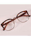 Hot Style Anti-promieniowania gogle okulary z bezbarwnymi szkłami moda kobiety Metal + plastikowe półkole ramki okulary zwykły s