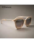 CCSPACE wspaniałe panie kwadratowe okulary przeciwsłoneczne dla kobiet beżowy ramki srebrny biały obiektyw marka projektant okul
