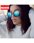 RBROVO 2019 moda metalowe okulary przeciwsłoneczne kobiety w stylu Vintage Cateye okulary dla kobiet lustro Retro Party óculos D