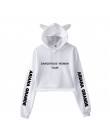 W Ariana Grande niebezpieczna kobieta Crop Tops dziewczyna Kawaii z kapturem kobiet 2018 Harajuku Hip Hop bluzy z kapturem bluzy