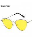 ZXWLYXGX 2018 nowy Cat Eye okulary przeciwsłoneczne damskie marka Trendy przyciemniane kolor w kształcie Vintage okulary przeciw