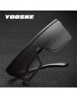 YOOSKE w stylu Vintage ponadgabarytowych okulary przeciwsłoneczne damskie czarne jeden kawałek fajne jazdy okulary mężczyźni mod