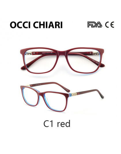 OCCI CHIARI w stylu Vintage okulary dla osób z krótkowzrocznością kobiety anty Blue Ray okulary komputerowe diament wiosna zawia