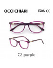 OCCI CHIARI w stylu Vintage okulary dla osób z krótkowzrocznością kobiety anty Blue Ray okulary komputerowe diament wiosna zawia