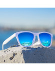Dokly Unisex biała ramka soczewka niebieska okulary lustro Oculos okulary Gafas De Sol moda okulary przeciwsłoneczne okulary prz