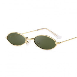 Damskie wąskie okulary przeciwsłoneczne z owalnymi przezroczystymi kolorowymi szkłami małe modne