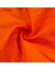 Macheda kobiety jesień pomarańczowy pół otwarta kołnierz z długim rękawem luźna Crop Top 2018 nowe klatki piersiowej Mesh dekora