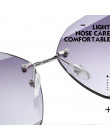 Okulary przeciwsłoneczne damskie oversize modne oryginalne duże geometryczne kocie owalne bezramkowe