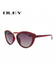 OLEY wysokiej jakości Cat Eye okulary przeciwsłoneczne damskie marka projektant polaryzacyjne okulary przeciwsłoneczne dla kobie