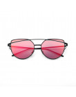 W & E New Fashion Cat Eye okulary przeciwsłoneczne damskie lustro odblaskowe luksusowe marka projektant metalowa rama ze stopu m
