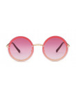 Modne duże okrągłe okulary damskie z łańcuszkiem różowe czarne beżowe vintage leonki