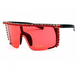 Oversize okulary przeciwsłoneczne damskie Steampunk lustro różowe okulary przeciwsłoneczne mężczyźni czerwony żółty Clear lens o