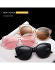 New Vintage różowe Cat Eye okulary kobiety moda marka projektant lustro Cateye okrągłe okulary przeciwsłoneczne dla kobiet odcie