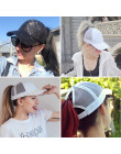 2019 Glitter kucyk czapka z daszkiem kobiety regulowany Messy Bun czapki czarny kapelusz dziewczyny na co dzień bawełna Snapback