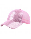 2019 kobiety dziewczyna kucyk kapelusz czapka z daszkiem nowe mody z daszkiem cekiny błyszczące Messy Bun Snapback Sun czapki бе