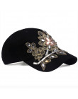 [YARBUU] marka czapka z daszkiem z kwiat na płótnie Snapback czapki dla kobiet kobieta cap kapelusz wysokiej jakości Rhinestone 