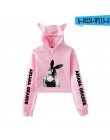 W Ariana Grande niebezpieczna kobieta Crop Tops dziewczyna Kawaii z kapturem kobiet 2018 Harajuku Hip Hop bluzy z kapturem bluzy