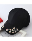 2019 kobiety kapelusze letnie symetryczne kwiatowe hafty wbudowana izolacja czapki z dzianiny Femme czapka z daszkiem regulowany