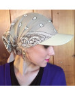 Sleeper 501 2019 nowa moda kobiety indie muzułmańskie Retro kwiatowy bawełniany ręcznik Cap rondo Turban z daszkiem czapka z da