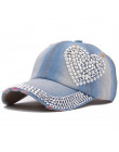 Nowy wysokiej jakości fajny kryształ kwiatowy Denim czapka z daszkiem Bling Rhinestone Hip Hop regulowana bejsbolówka kapelusz G