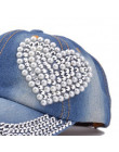 Nowy wysokiej jakości fajny kryształ kwiatowy Denim czapka z daszkiem Bling Rhinestone Hip Hop regulowana bejsbolówka kapelusz G