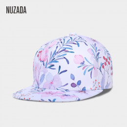 Marka NUZADA 3D drukowanie czapki kapelusze wiosna lato małe świeże kwiaty kobiety czapka z daszkiem kości bawełna regulowana be
